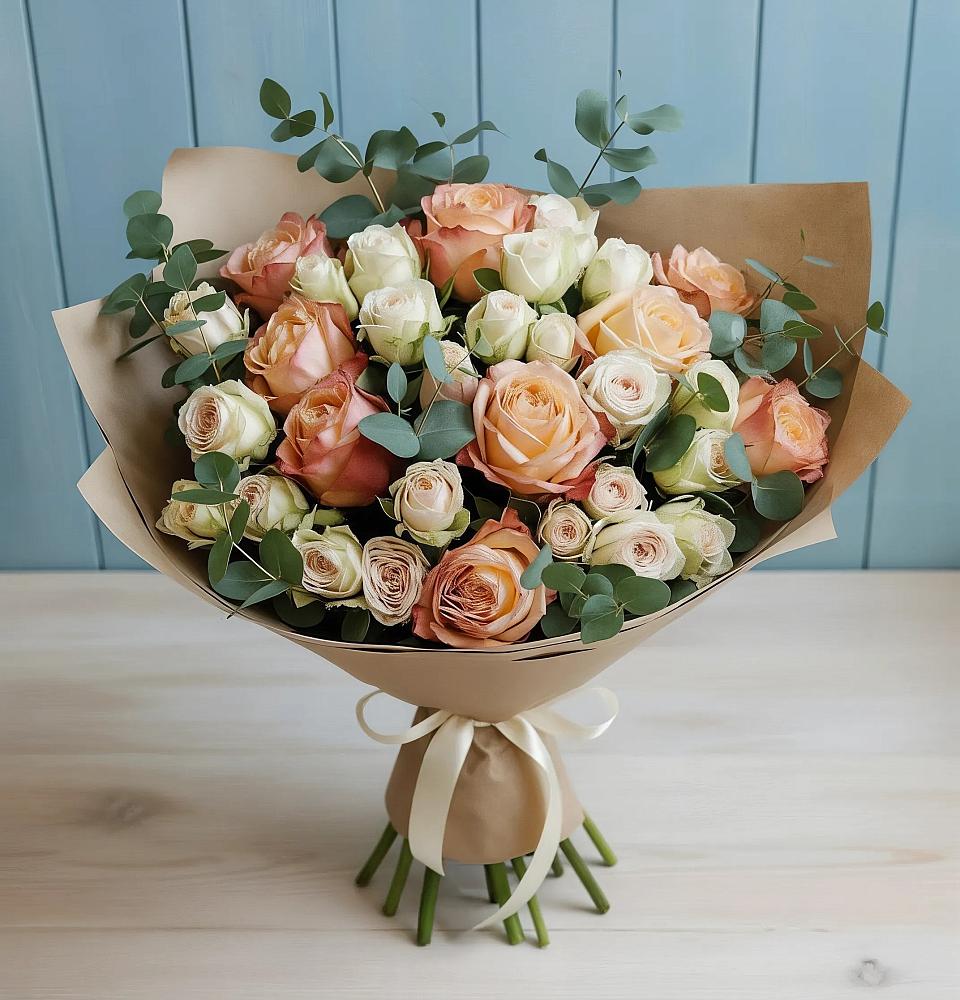 Букет цветов из: Альстромерии и Розы в Обояни