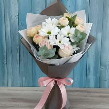 Букет цветов из:  Хризантемы и Розы #REPLACE_PRED# Обояни