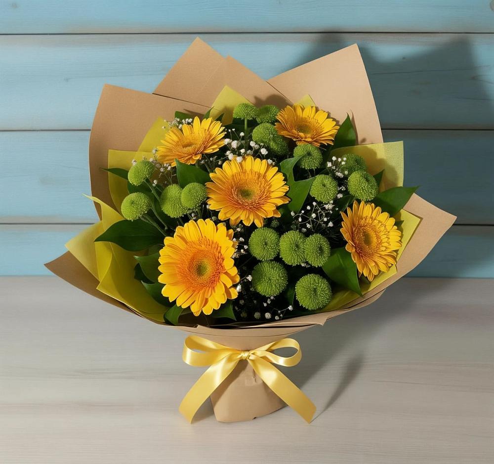 Букет цветов из: Герберы и Хризантемы в Обояни