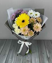 Букет цветов из:  Розы, Герберы и Хризантемы в Обояни