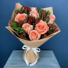 Букет цветов из:  Розы и Альстромерии #REPLACE_PRED# Обояни