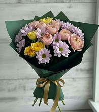 Букет цветов из:  Хризантемы и Розы #REPLACE_PRED# Обояни