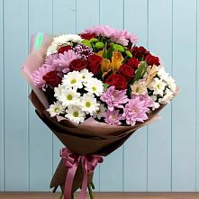 Букет цветов из:  Розы, Хризантемы и Альстромерии в Обояни