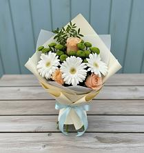 Букет цветов из:  Герберы, Розы и Хризантемы в Обояни