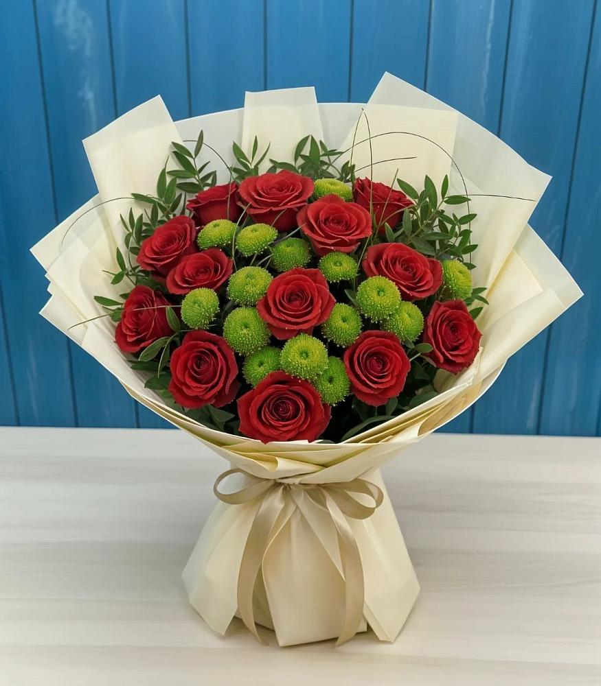 Букет цветов из: Розы и Хризантемы в Обояни