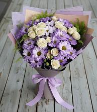 Букет цветов из:  Хризантемы и Розы #REPLACE_PRED# Обояни